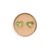 Coat Of Arms Tin Heart Stud Earrings