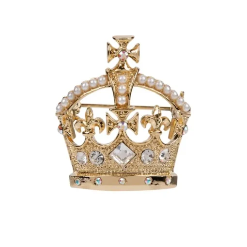 Gold Crown Brooch