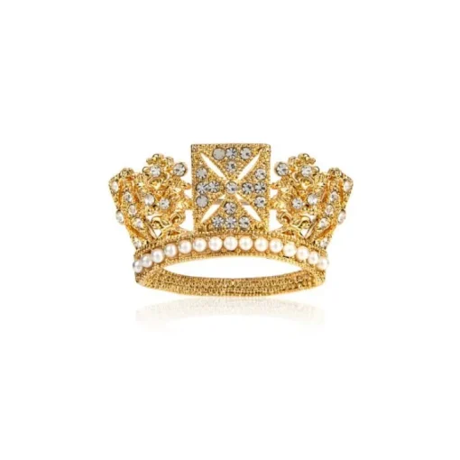 Gold Diadem Crown Brooch
