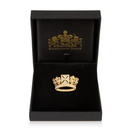 Gold Diadem Crown Brooch