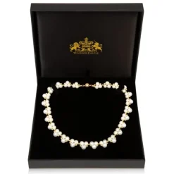 Gold Hematite And White Pearl Collar