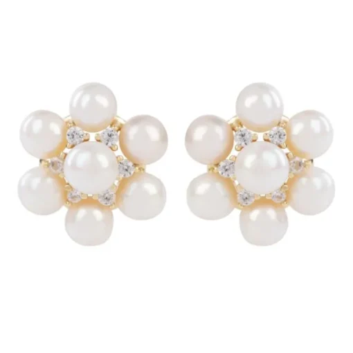 Holbein Pearl Flower Stud Earrings