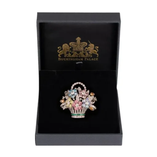 Pastel Flower Basket Brooch