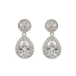 Silver Drop Teardrop Earrings