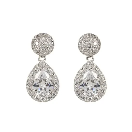 Silver Drop Teardrop Earrings