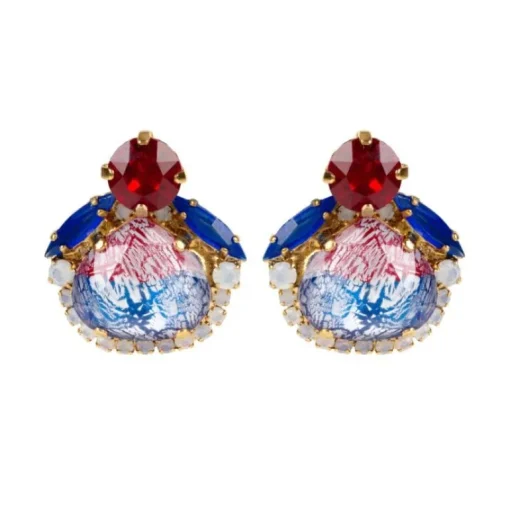 Vicki Sarge Red, White And Blue Stud Earrings