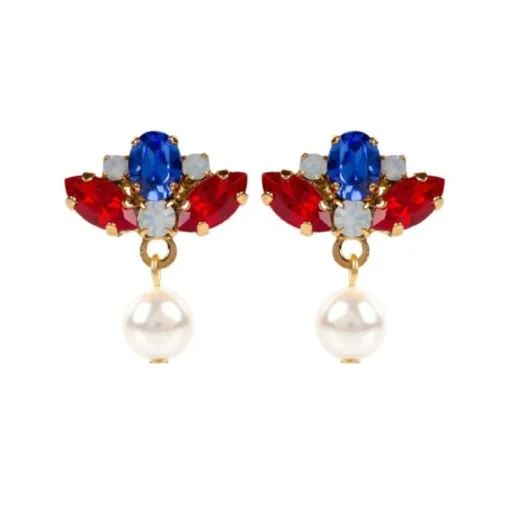 Vicki Sarge Red, White And Blue Small Drop Earrings