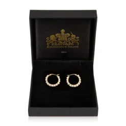 White Pearl Hoop Earrings