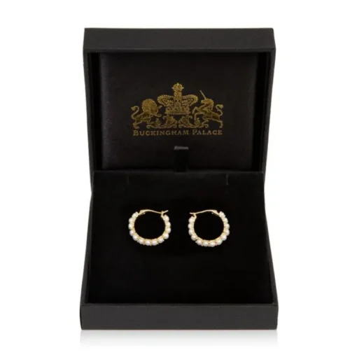 White Pearl Hoop Earrings